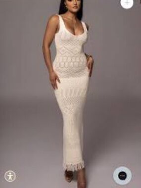 JLUXLABEL Ivory Crochet Maxi Dress